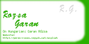 rozsa garan business card